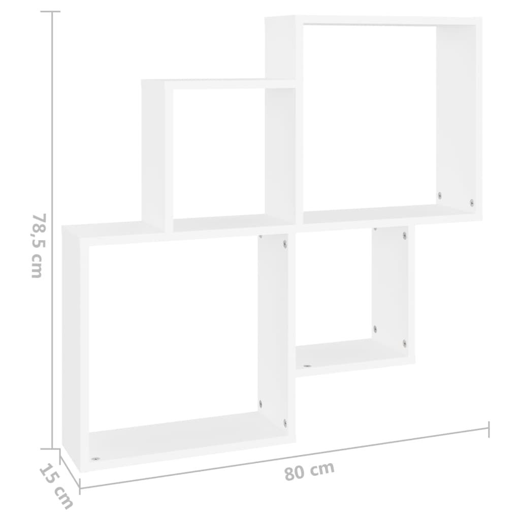 Würfelregal Weiß 80x15x78,5 cm Holzwerkstoff - Pazzar.ch