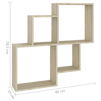 Würfelregal Sonoma-Eiche 80x15x78,5 cm Holzwerkstoff - Pazzar.ch