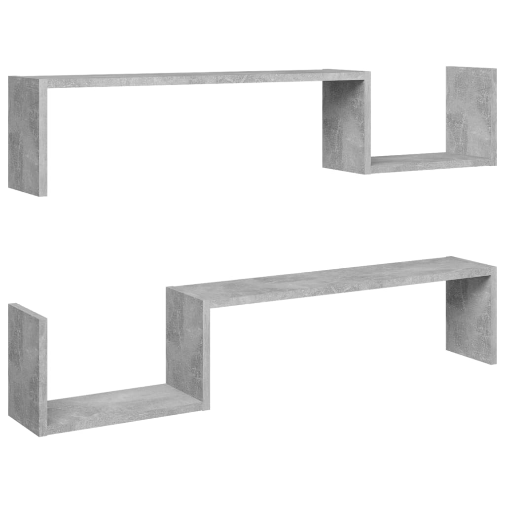 Wandregale 2 Stk. Betongrau 100x15x20 cm Holzwerkstoff - Pazzar.ch