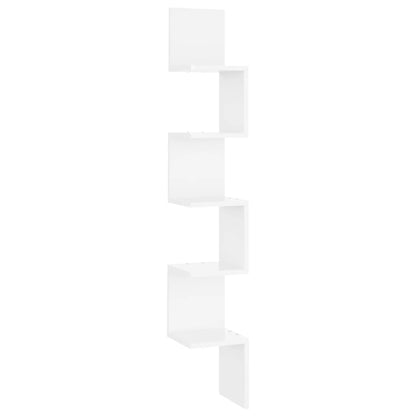 Wand-Eckregal Hochglanz-Weiß 20x20x127,5 cm Holzwerkstoff - Pazzar.ch