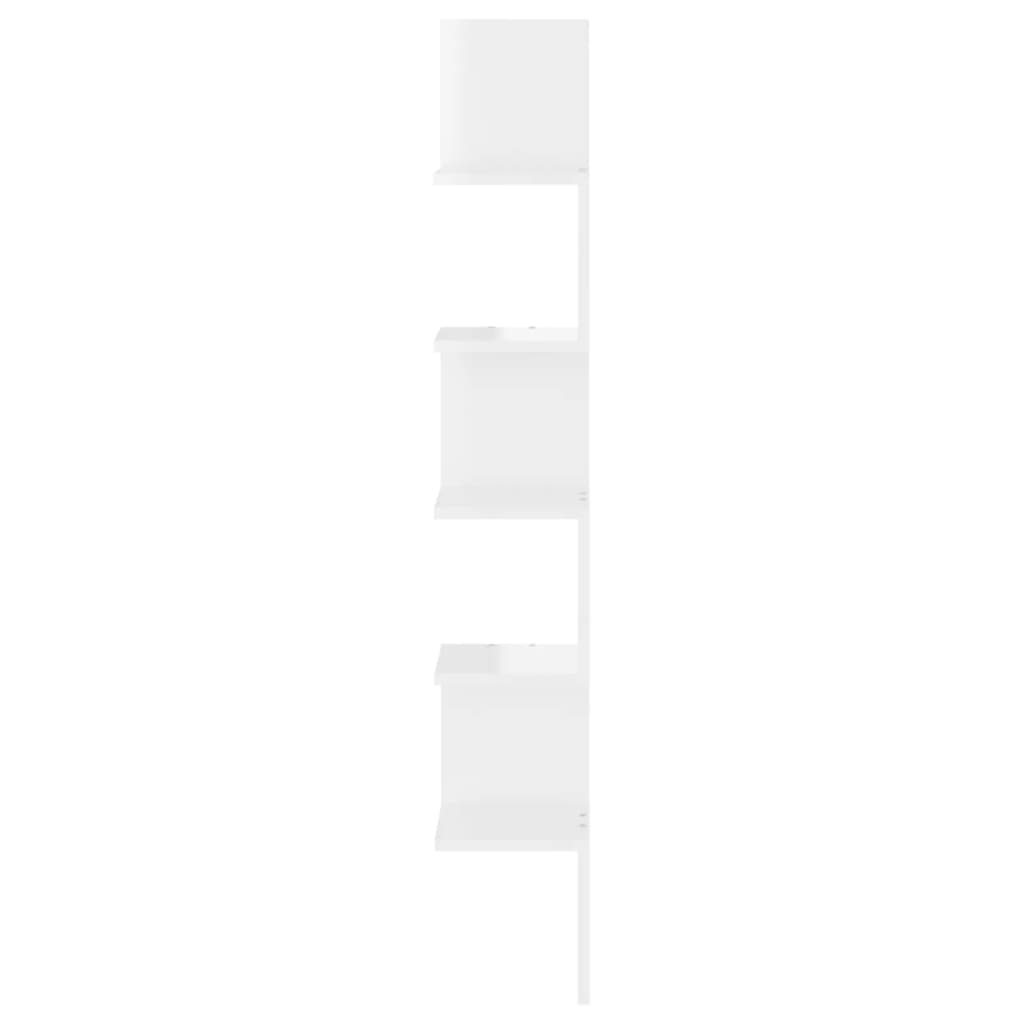 Wand-Eckregal Hochglanz-Weiß 20x20x127,5 cm Holzwerkstoff - Pazzar.ch