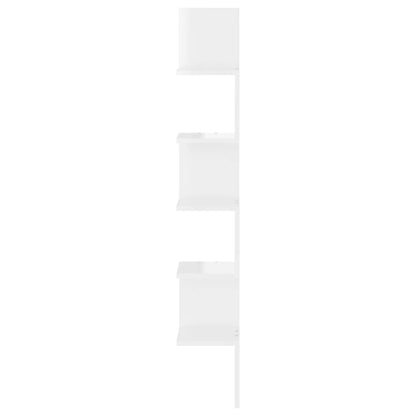 Wand-Eckregal Hochglanz-Weiß 20x20x127,5 cm Holzwerkstoff - Pazzar.ch