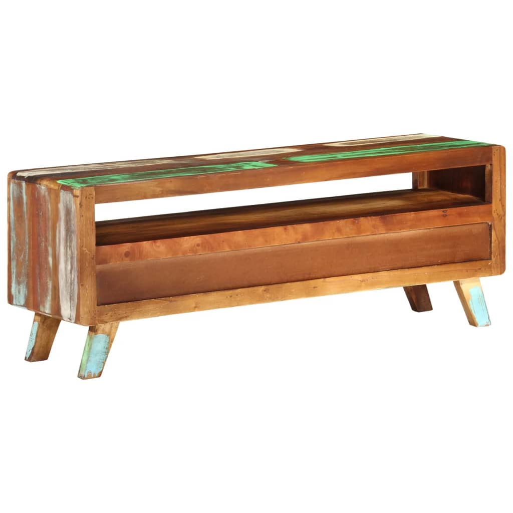 TV-Schrank Mehrfarbig 110x30x40 cm Altholz Massiv - Pazzar.ch