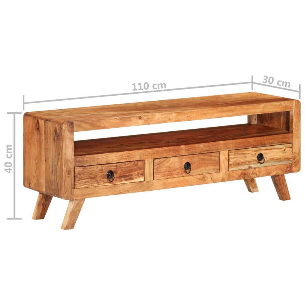 TV-Schrank 110x30x40 cm Massivholz Akazie - Pazzar.ch