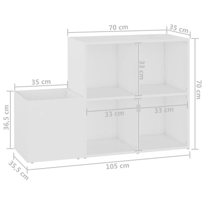 Flur-Schuhschrank Weiß 105x35,5x70 cm Holzwerkstoff - Pazzar.ch