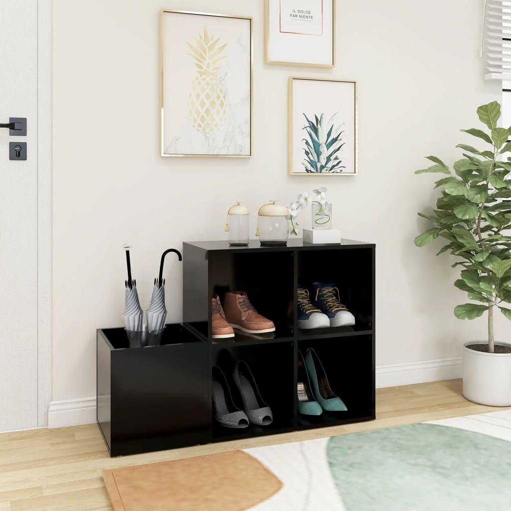 Flur-Schuhschrank Schwarz 105x35,5x70 cm Holzwerkstoff - Pazzar.ch