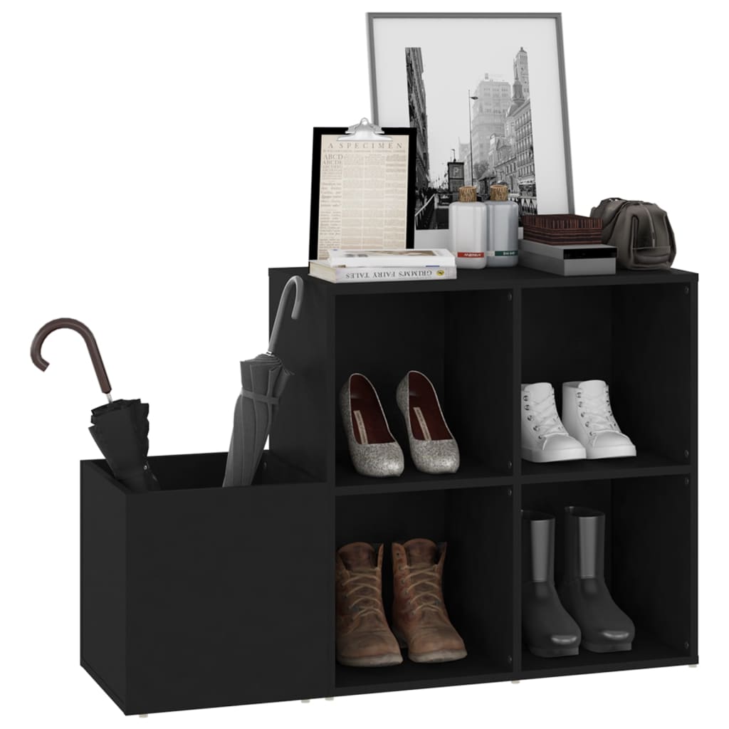 Flur-Schuhschrank Schwarz 105x35,5x70 cm Holzwerkstoff - Pazzar.ch