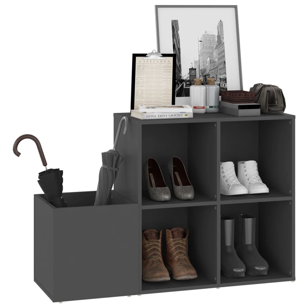 Flur-Schuhschrank Grau 105x35,5x70 cm Holzwerkstoff - Pazzar.ch