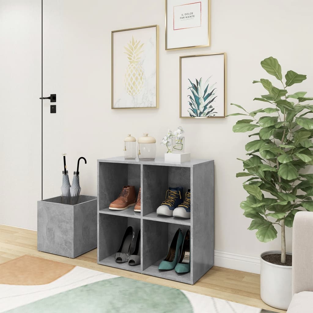 Flur-Schuhschrank Betongrau 105x35,5x70 cm Holzwerkstoff - Pazzar.ch