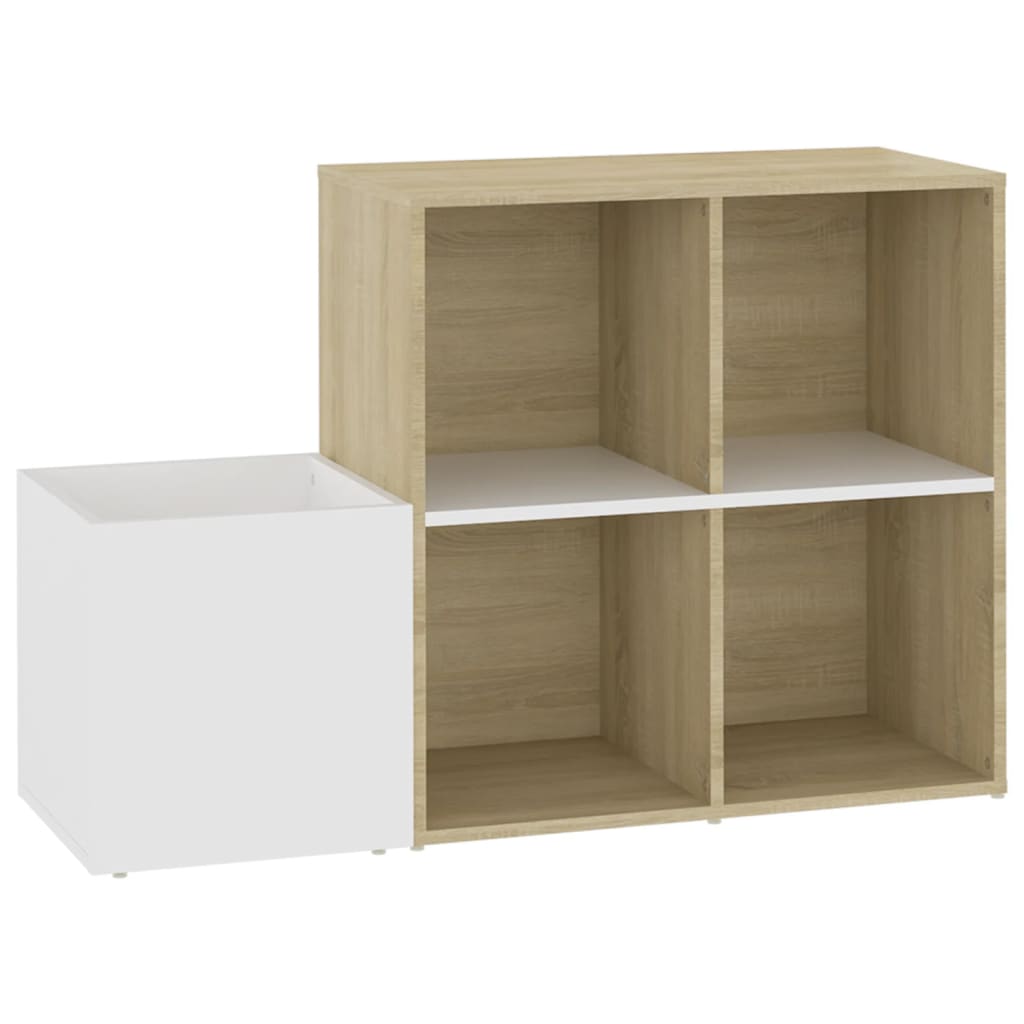 Flur-Schuhschrank Weiß Sonoma Eiche 105x35,5x70cm Holzwerkstoff - Pazzar.ch