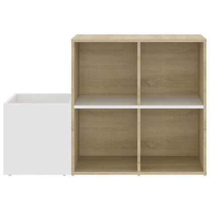 Flur-Schuhschrank Weiß Sonoma Eiche 105x35,5x70cm Holzwerkstoff - Pazzar.ch