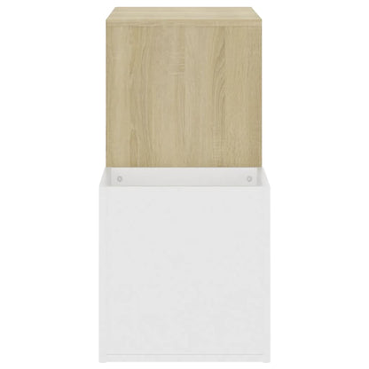 Flur-Schuhschrank Weiß Sonoma Eiche 105x35,5x70cm Holzwerkstoff - Pazzar.ch