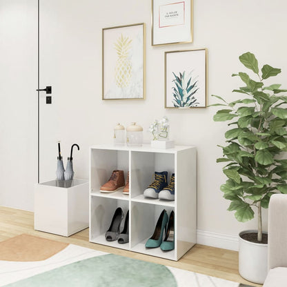 Flur-Schuhschrank Hochglanz-Weiß 105x35,5x70 cm Holzwerkstoff - Pazzar.ch