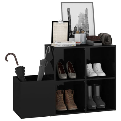 Flur-Schuhschrank Hochglanz-Schwarz 105x35,5x70cm Holzwerkstoff - Pazzar.ch