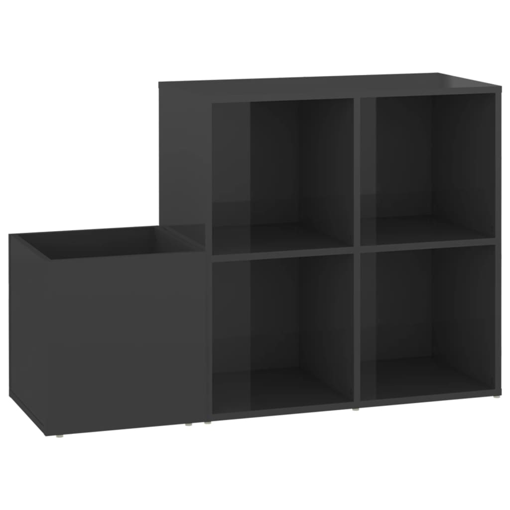 Flur-Schuhschrank Hochglanz-Grau 105x35,5x70 cm Holzwerkstoff - Pazzar.ch