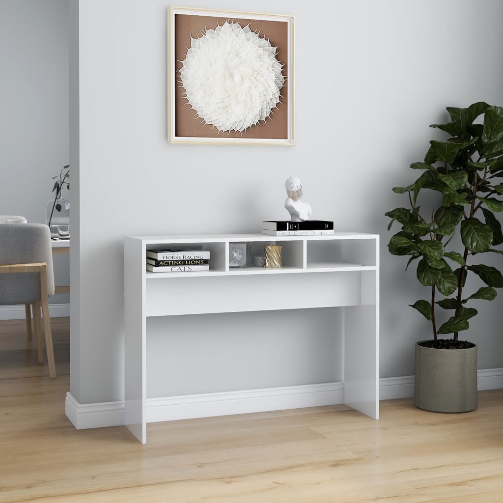 Konsolentisch Hochglanz-Weiß 105x30x80 cm Holzwerkstoff - Pazzar.ch