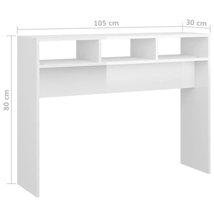 Konsolentisch Hochglanz-Weiß 105x30x80 cm Holzwerkstoff - Pazzar.ch