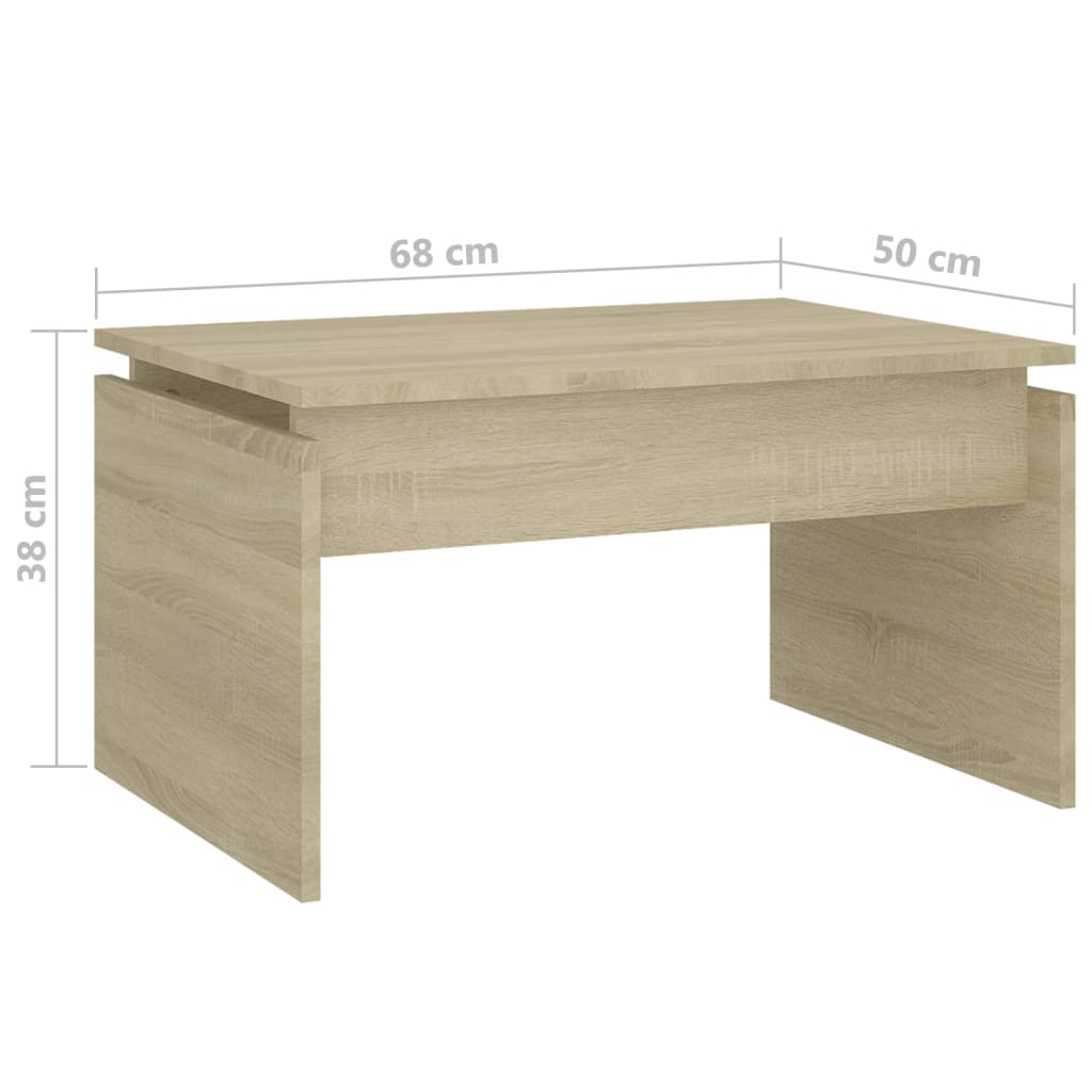 Couchtisch Sonoma-Eiche 68x50x38 cm Holzwerkstoff - Pazzar.ch