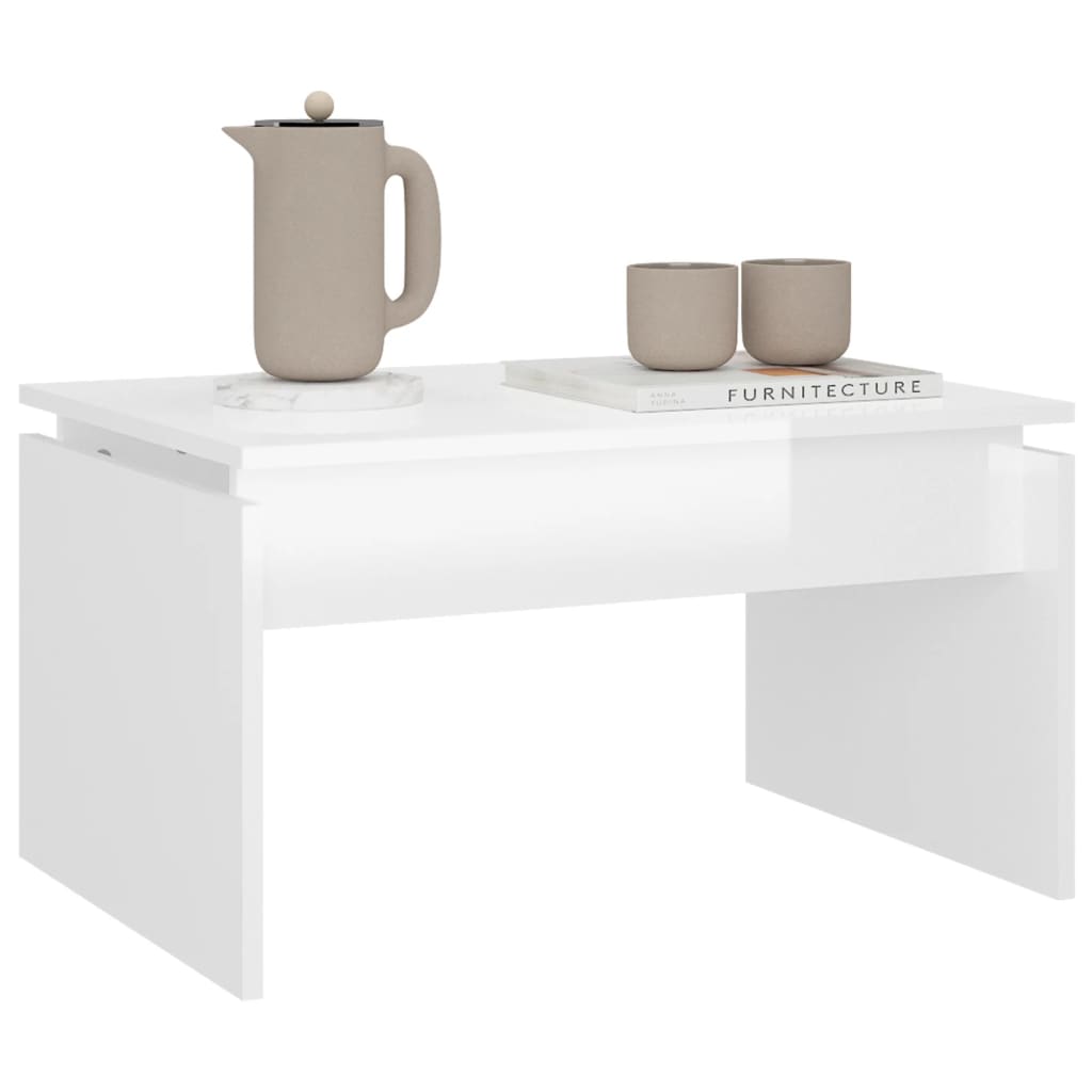 Couchtisch Hochglanz-Weiß 68x50x38 cm Holzwerkstoff - Pazzar.ch