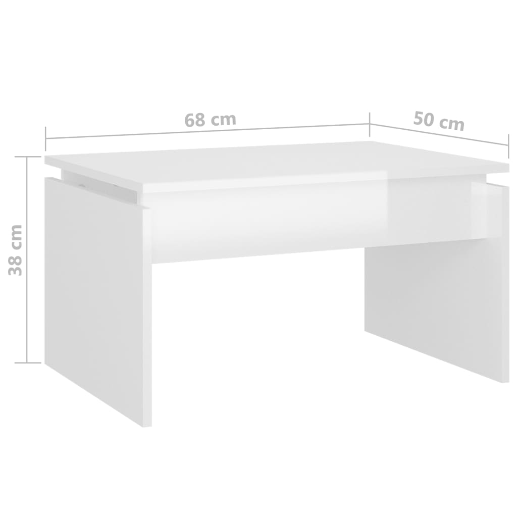 Couchtisch Hochglanz-Weiß 68x50x38 cm Holzwerkstoff - Pazzar.ch