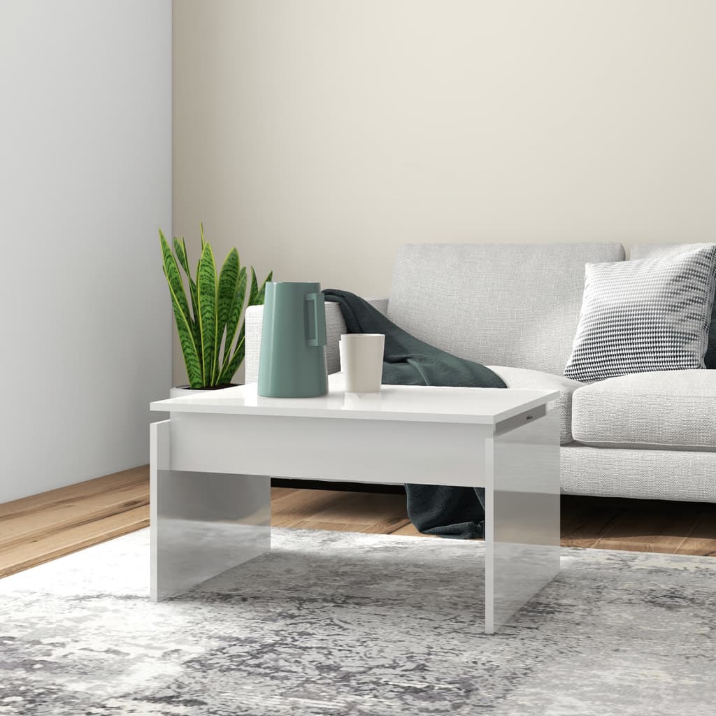 Couchtisch Hochglanz-Weiß 68x50x38 cm Holzwerkstoff - Pazzar.ch