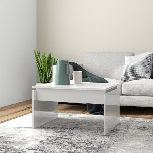 Couchtisch Hochglanz-Weiß 68x50x38 cm Holzwerkstoff - Pazzar.ch