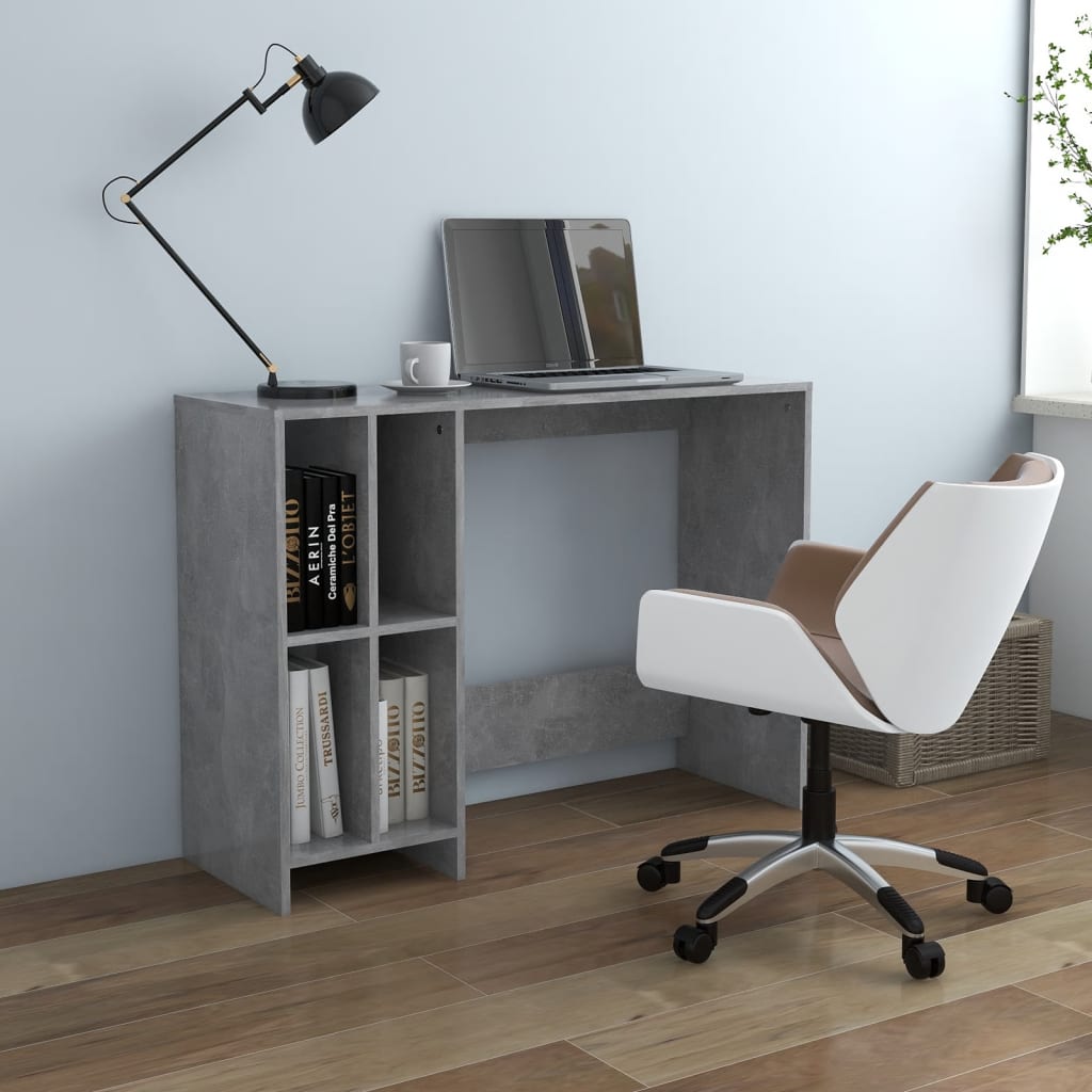 Computertisch Betongrau 102,5x35x75 cm Holzwerkstoff - Pazzar.ch