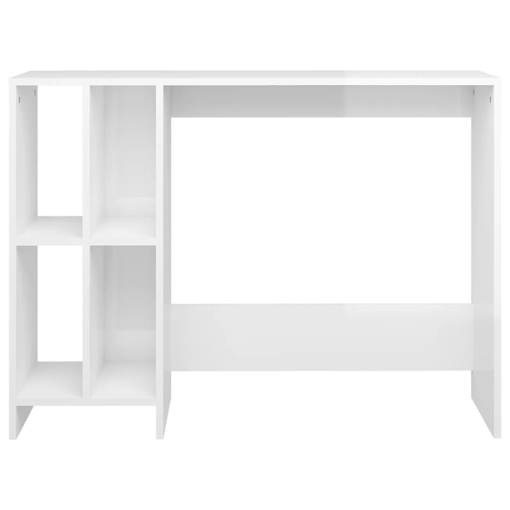 Computertisch Hochglanz-Weiß 102,5x35x75 cm Holzwerkstoff - Pazzar.ch
