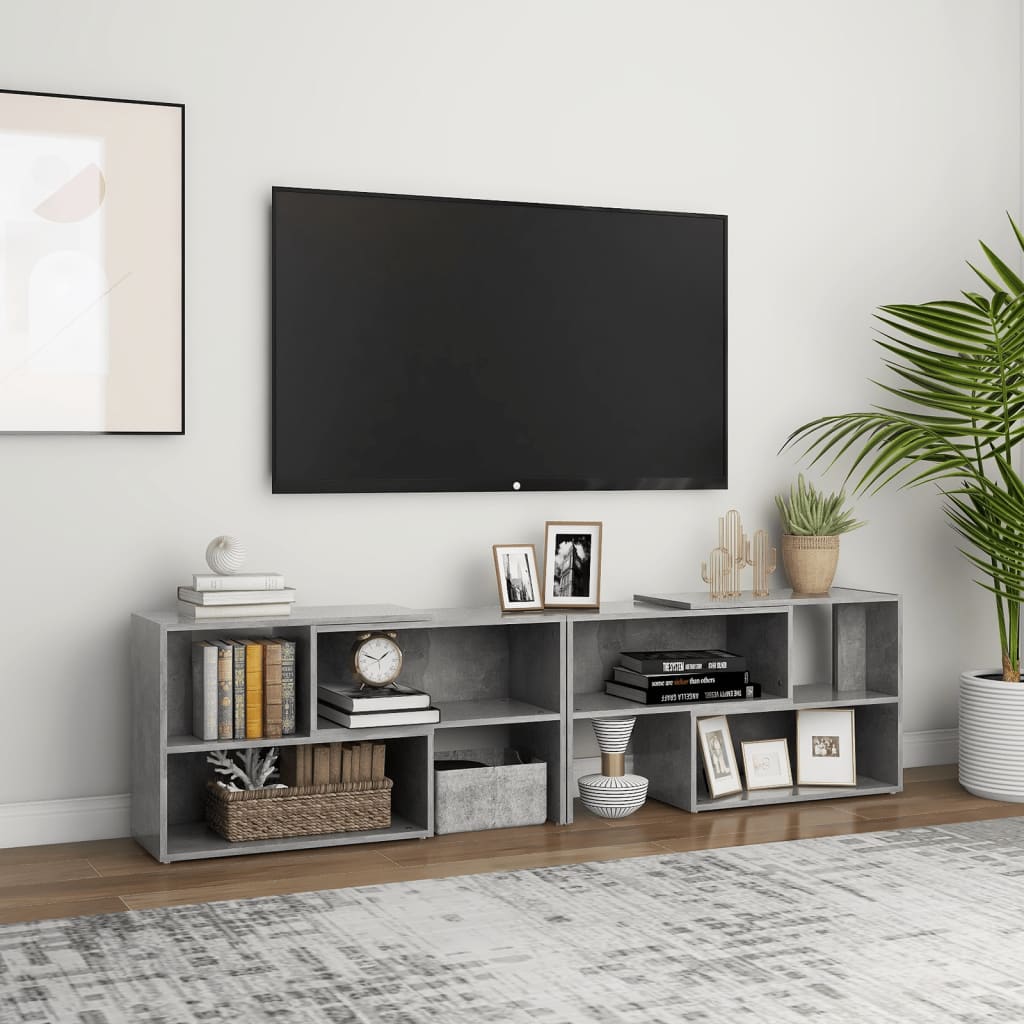 TV-Schrank Betongrau 149x30x52 cm Holzwerkstoff - Pazzar.ch
