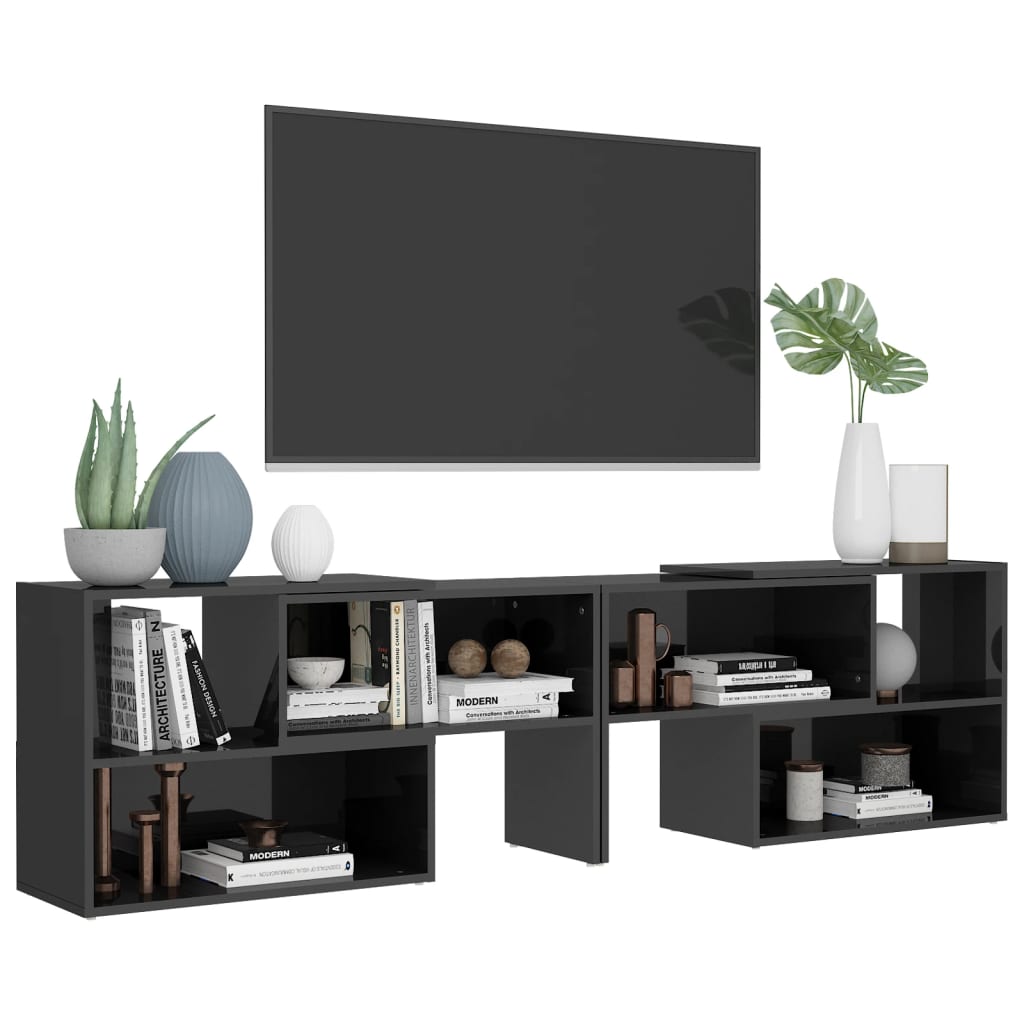 TV-Schrank Hochglanz-Grau 149x30x52 cm Holzwerkstoff - Pazzar.ch