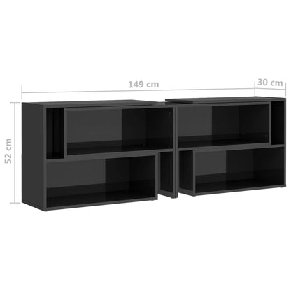 TV-Schrank Hochglanz-Grau 149x30x52 cm Holzwerkstoff - Pazzar.ch