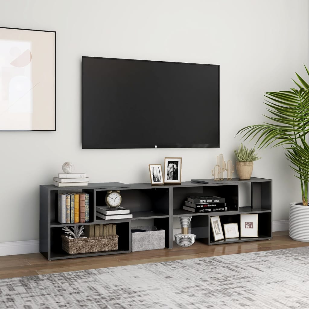 TV-Schrank Hochglanz-Grau 149x30x52 cm Holzwerkstoff - Pazzar.ch