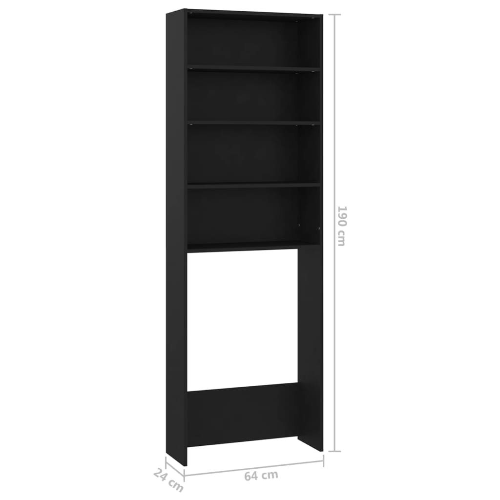 Waschmaschinenschrank Schwarz 64x24x190 cm - Pazzar.ch