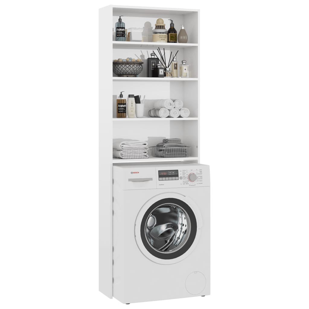 Waschmaschinenschrank Hochglanz-Weiß 64x24x190 cm - Pazzar.ch