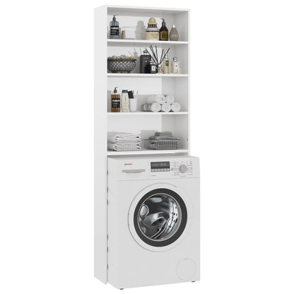 Waschmaschinenschrank Hochglanz-Weiß 64x24x190 cm - Pazzar.ch