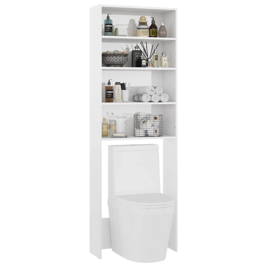Waschmaschinenschrank Hochglanz-Weiß 64x24x190 cm - Pazzar.ch