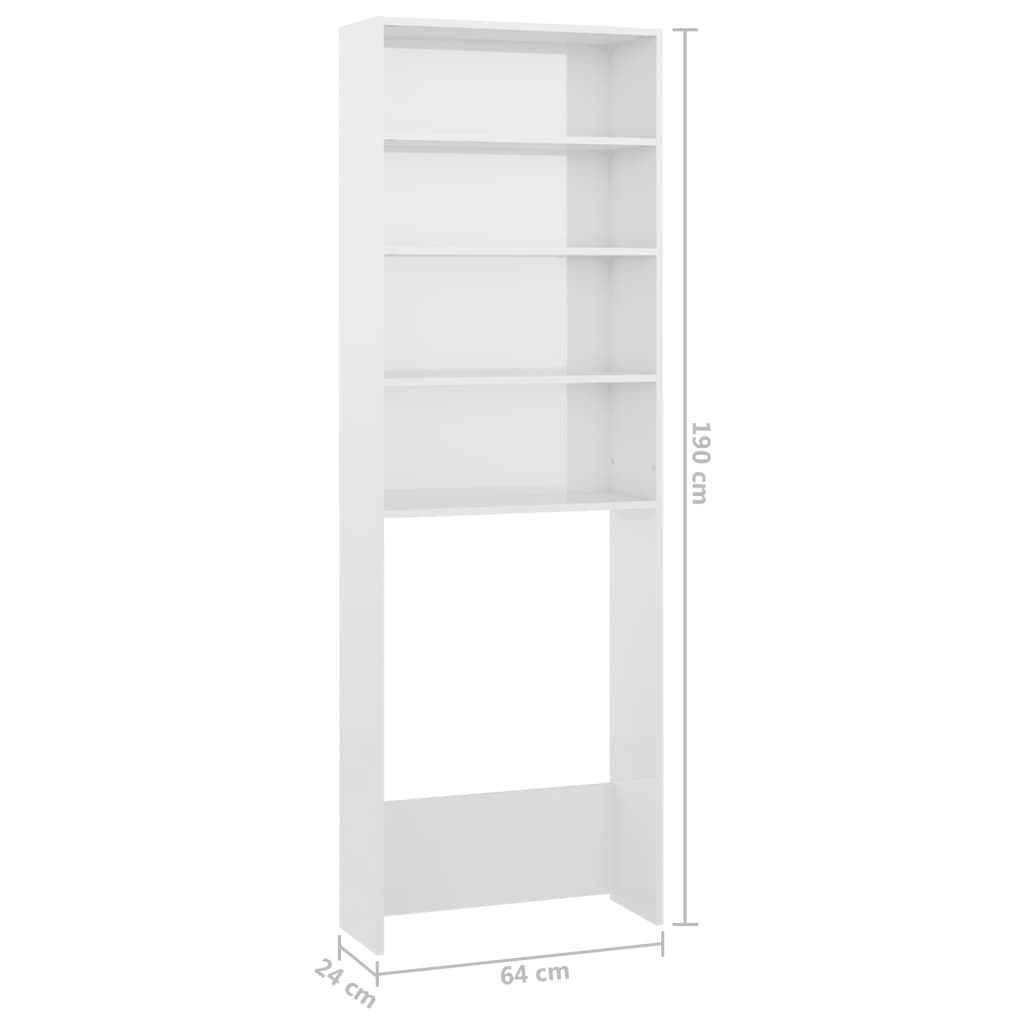 Waschmaschinenschrank Hochglanz-Weiß 64x24x190 cm - Pazzar.ch