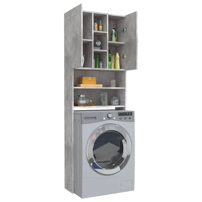 Waschmaschinenschrank Betongrau 64x25,5x190 cm - Pazzar.ch