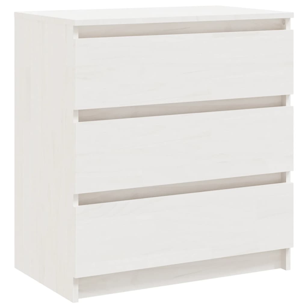 Nachtschrank Weiß 60x36x64 cm Massivholz Kiefer - Pazzar.ch