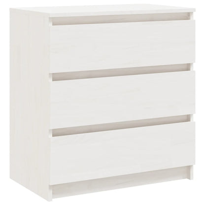 Nachtschrank Weiß 60x36x64 cm Massivholz Kiefer - Pazzar.ch