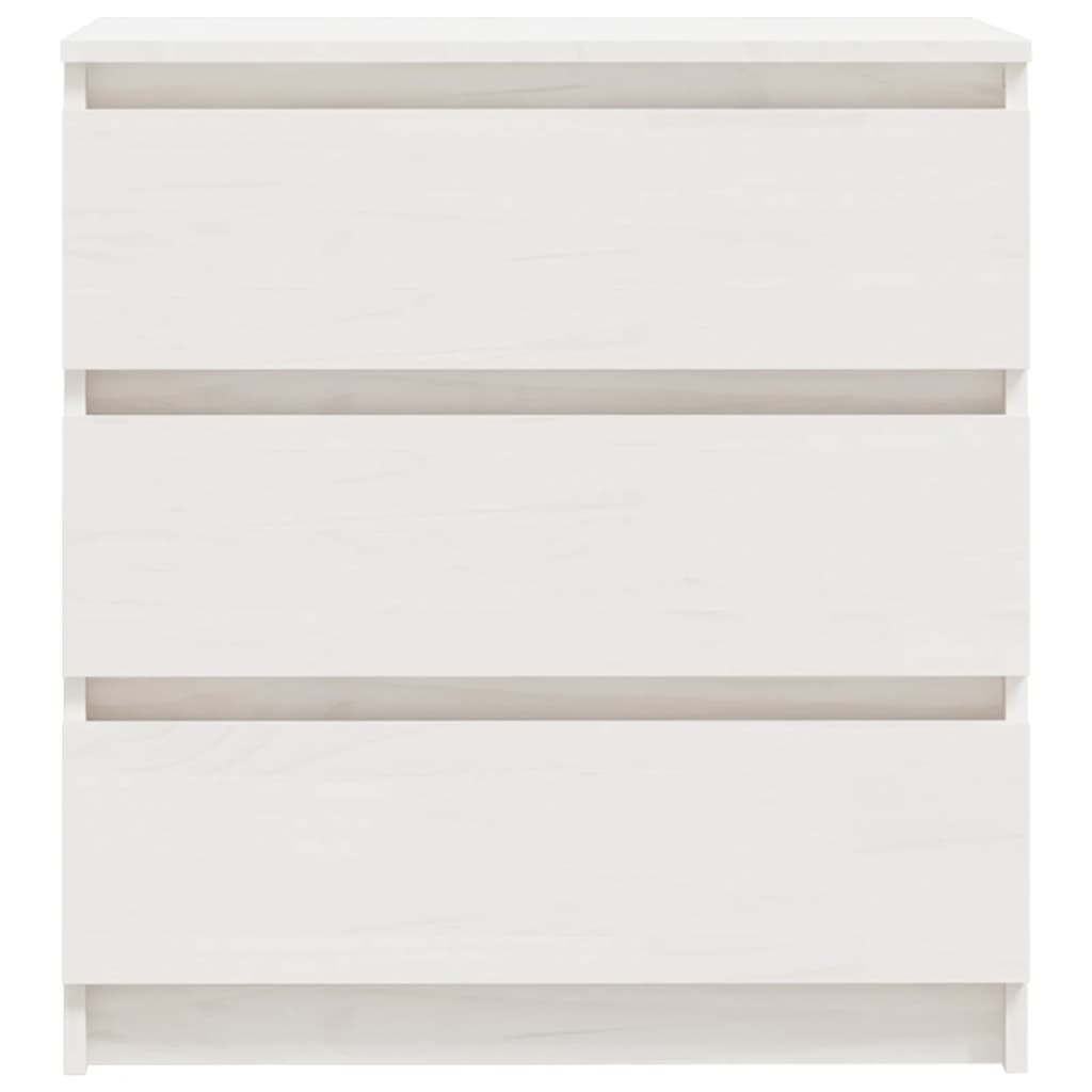 Nachtschrank Weiß 60x36x64 cm Massivholz Kiefer