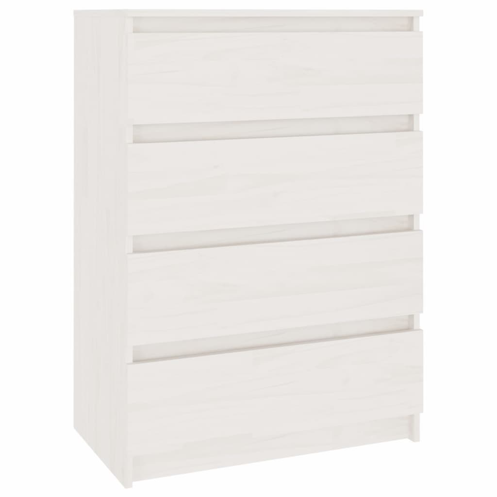 Beistellschrank Weiß 60x36x84 cm Massivholz Kiefer - Pazzar.ch