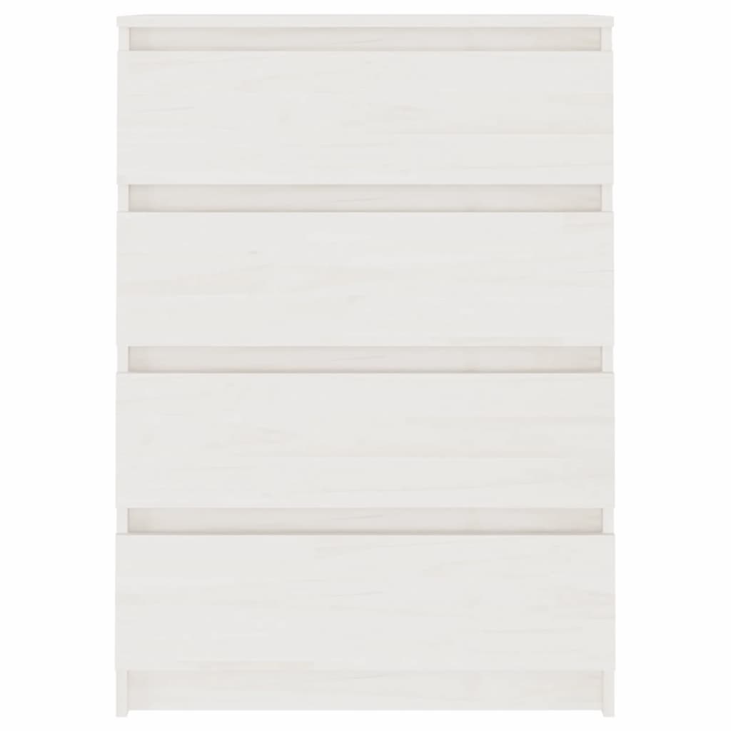 Beistellschrank Weiß 60x36x84 cm Massivholz Kiefer