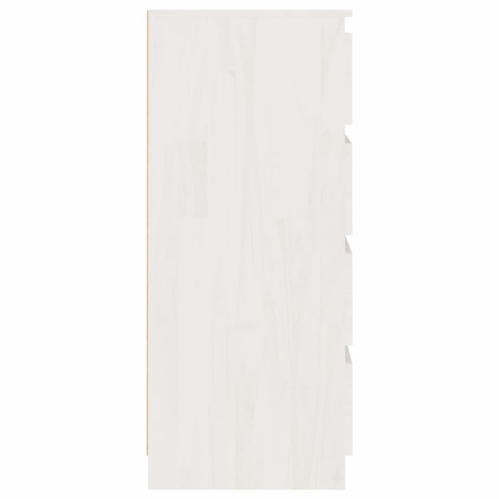 Beistellschrank Weiß 60x36x84 cm Massivholz Kiefer - Pazzar.ch
