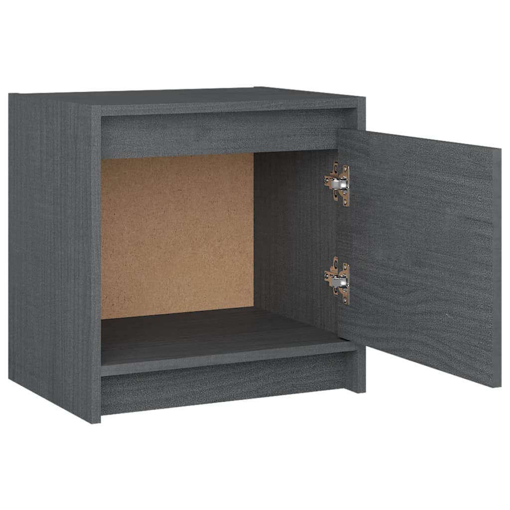 Nachtschränke 2 Stk. Grau 40x30,5x40 cm Massivholz Kiefer - Pazzar.ch