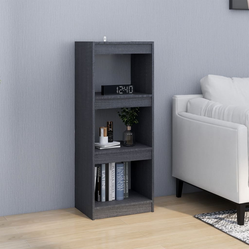 Bücherregal/Raumteiler Grau 40x30x103,5 cm Massivholz Kiefer - Pazzar.ch