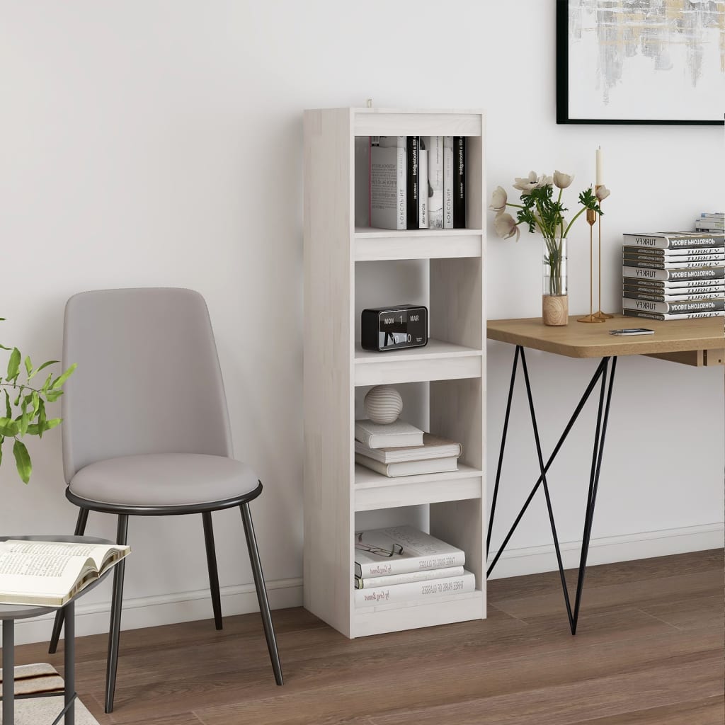 Bücherregal Raumteiler Weiß 40x30x135,5 cm Massivholz Kiefer - Pazzar.ch