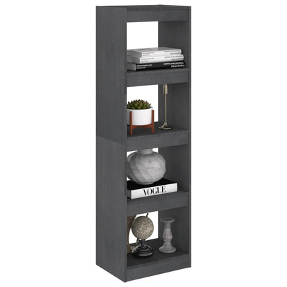 Bücherregal Raumteiler Grau 40x30x135,5 cm Massivholz Kiefer - Pazzar.ch