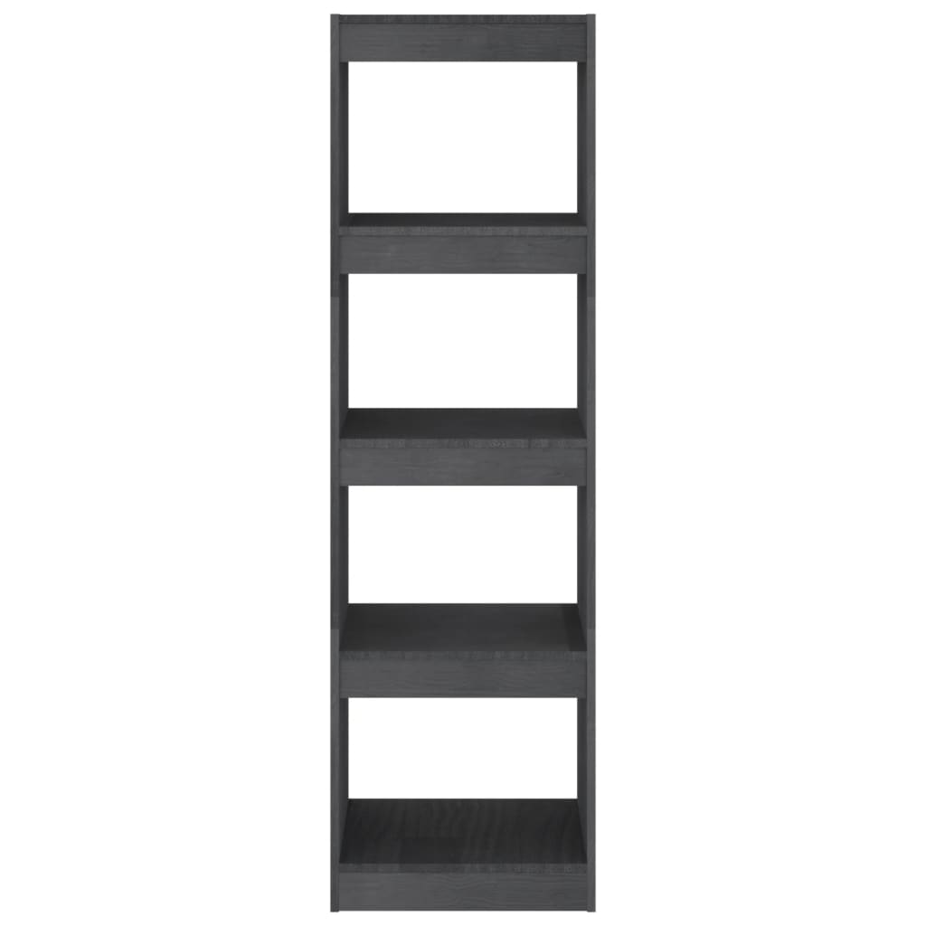 Bücherregal Raumteiler Grau 40x30x135,5 cm Massivholz Kiefer