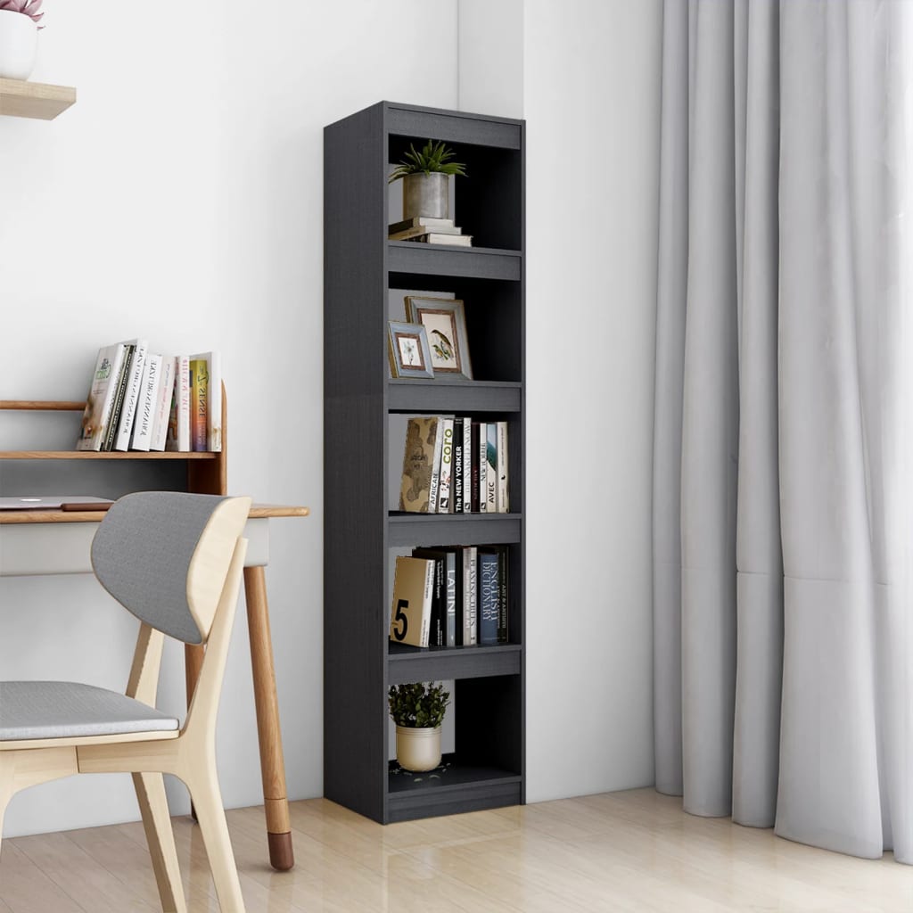 Bücherregal/Raumteiler Grau 40x30x167,5 cm Massivholz Kiefer - Pazzar.ch
